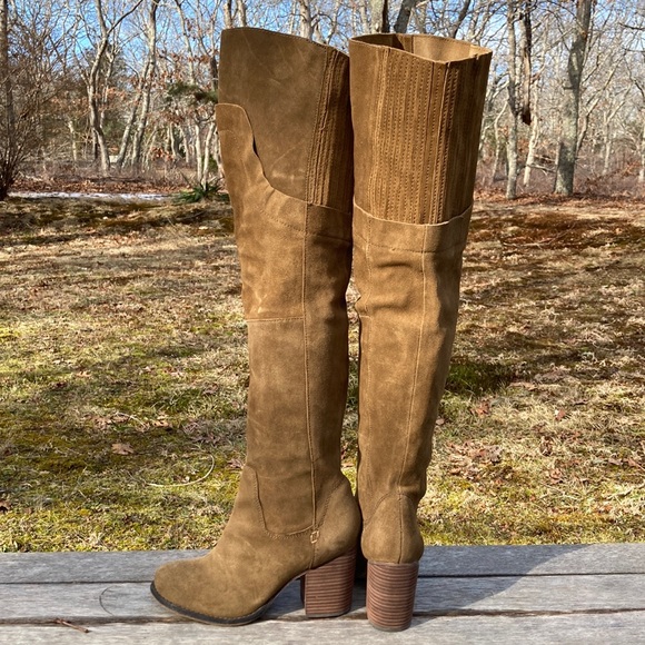 Brown Suede OTK Boots - Picture 3 of 11